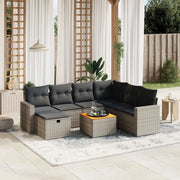 Set Divano da Giardino 8 pz con Cuscini Grigio in Polyrattan 3264854