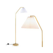 Lampada da terra 168 cm testa orientabile atmosfera accogliente finitura plissettata in metallo bianco e oro 20_0012294