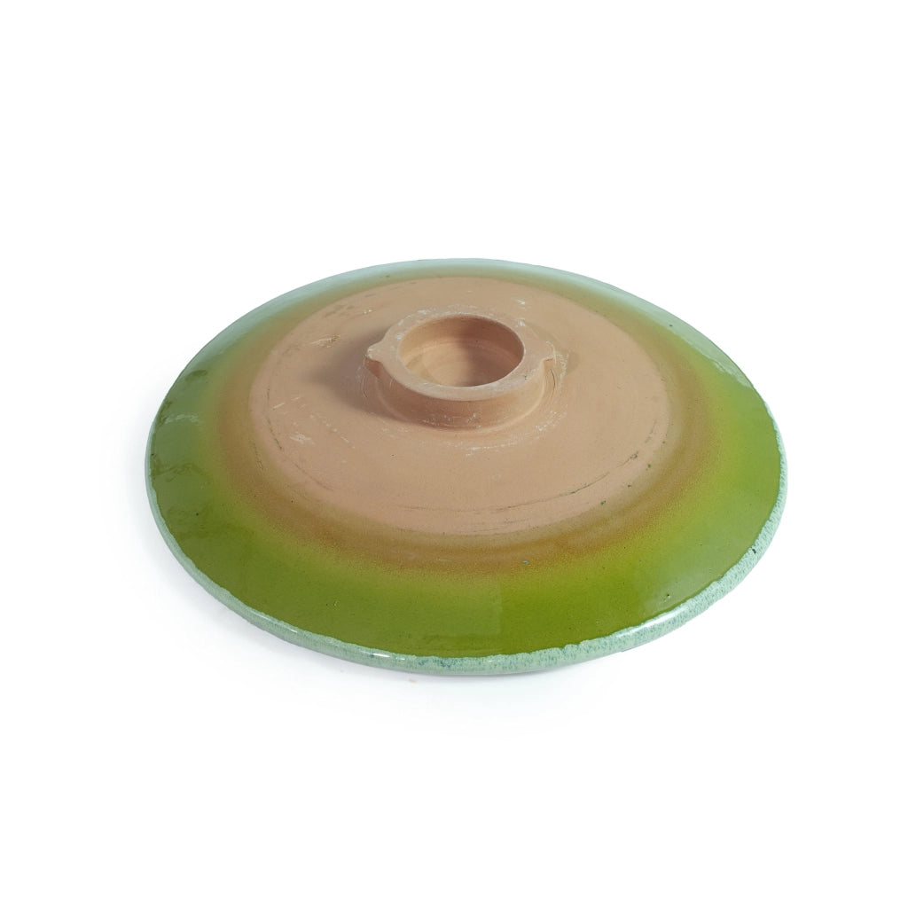 Bagnetto per uccelli in ceramica verde Ø43xH45 cm da giardino, resistente al gelo e alle intemperie