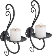 Decorazioni per Parete a Doppia Luce per Candelabri a Olio Decorative Candelabri a Parete in Metallo Nero con Progetto d'Arte Moderna per Parete Camera da Pranzo, Bagno, Sala da Pranzo