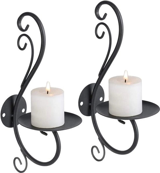 Decorazioni per Parete a Doppia Luce per Candelabri a Olio Decorative Candelabri a Parete in Metallo Nero con Progetto d'Arte Moderna per Parete Camera da Pranzo, Bagno, Sala da Pranzo