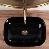 Lavabo Da Appoggio Rea Belinda Black Brush Gold