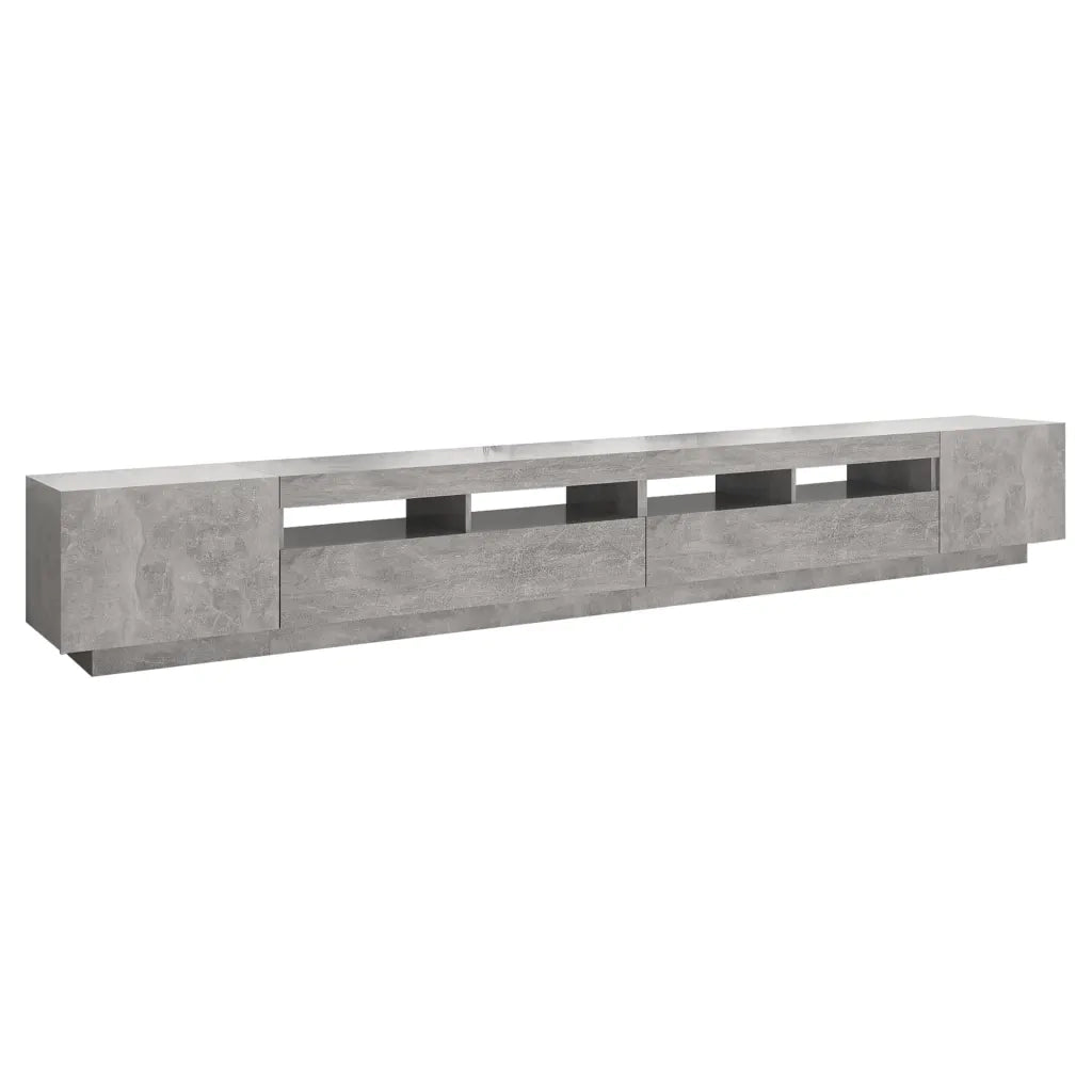 Mobile Porta TV con Luci LED Grigio Cemento 300x35x40 cm 3081928
