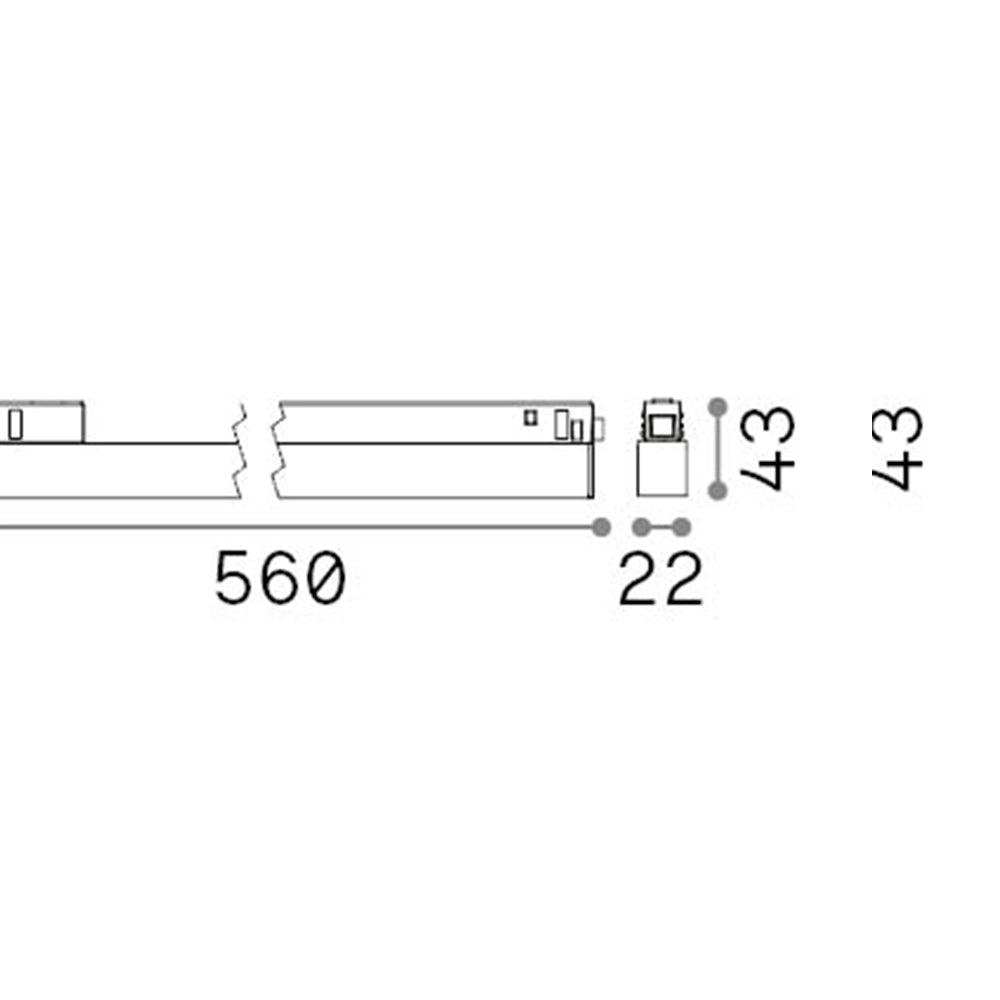 Supporto Lineare Binario Dali Ego Wide Alluminio Bianco Led 13W 3000K Luce Calda