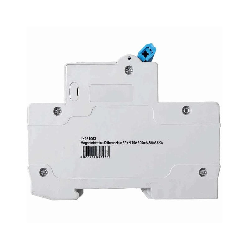 Interruttore Magnetotermico Differenziale 3P+N 10A 6KA 300mA 380V Occupa 4 Moduli DIN