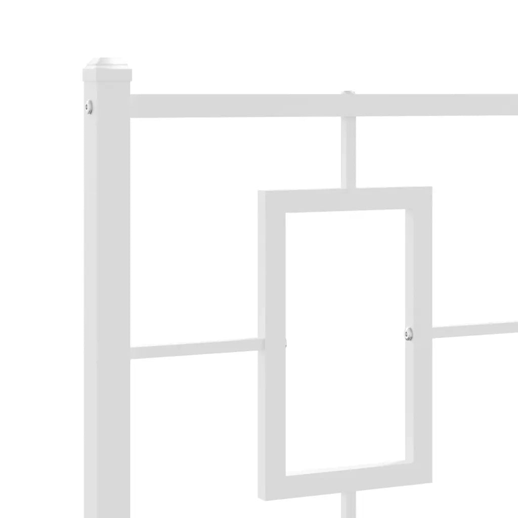 Giroletto con Testiera e Pediera-Struttura Letto Metallo Bianco 75x190 cm 655174
