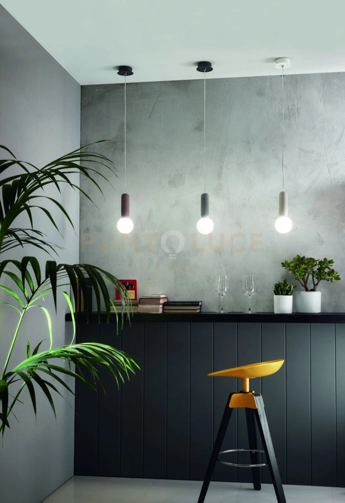 SOSPENSIONE SINGOLA ROCK BIANCO VETRO BIANCO 1 LUCE ATTACCO G9 D.10CM