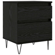 Comodino moderno con 1 pratico cassetto portaoggetti 40 x 35 x 50 cm in legno di rovere nero 02_0058406