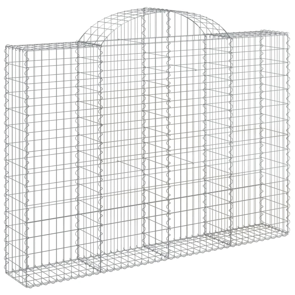 Set di 8 gabbioni ad arco per recinzioni a gabbia e muri di contenimento 200 x 30 x 140/160 cm ferro zincato argento 02_0041157