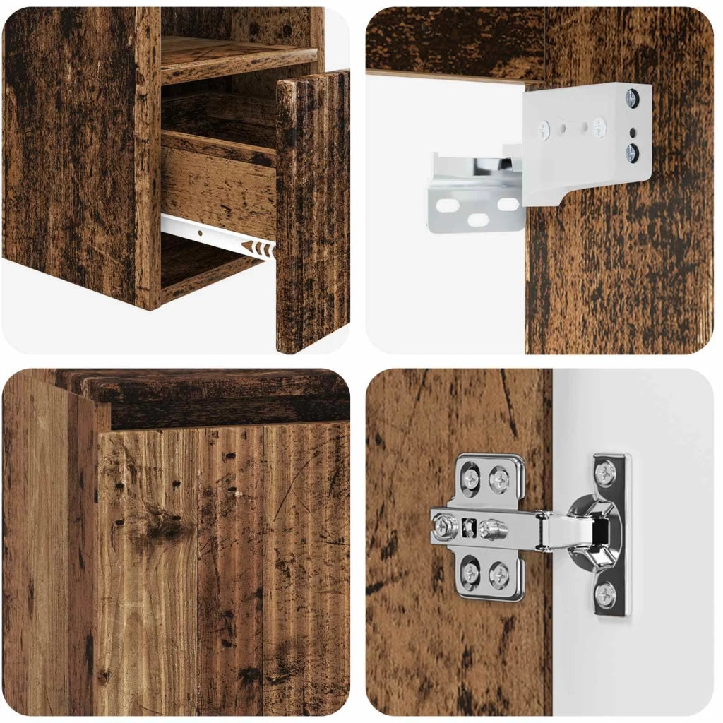 Set di Armadi da Bagno 3 pz Legno antico 49,5 x 44,5 x 65 cm 3405695