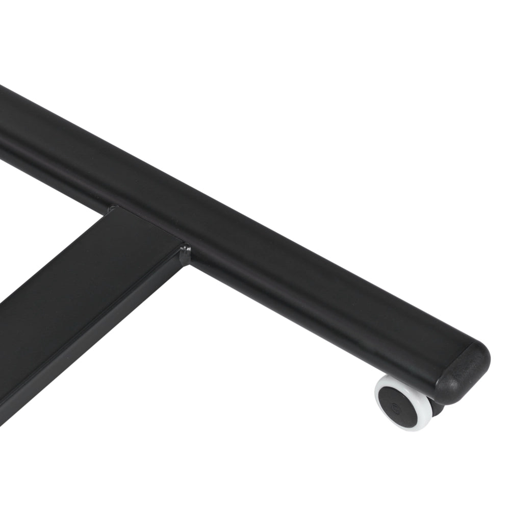 Scrivania regolabile manualmente per laptop in legno scuro e nero 65 x 48 cm con struttura in acciaio verniciato a polvere