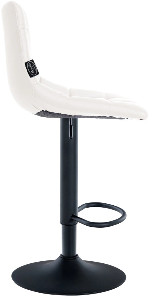 Sgabello Jerry in similpelle bianco,nero