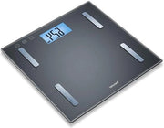 Ponderosimetro con misurazione del peso corporeo BF 180 con calcolo del BMI e grande schermo LCD - nero