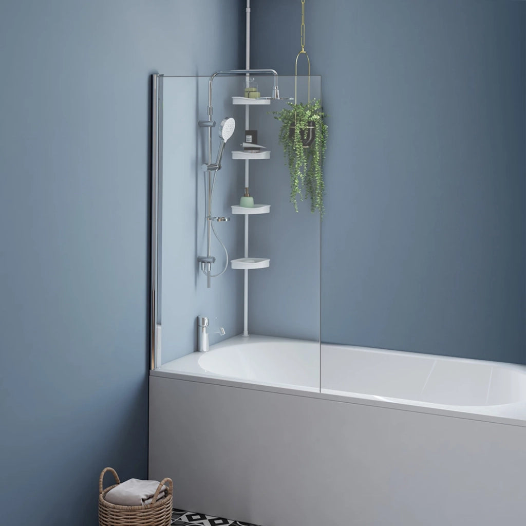 IDMarket - Mampara de baño de 1 hoja 70x120 cm con perfil de aluminio plateado