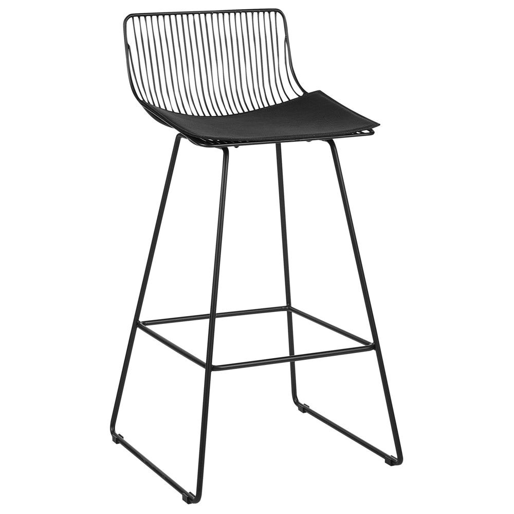 Set di 2 sgabelli in metallo nero stile moderno contemporaneo soggiorno cucina sedie alte
