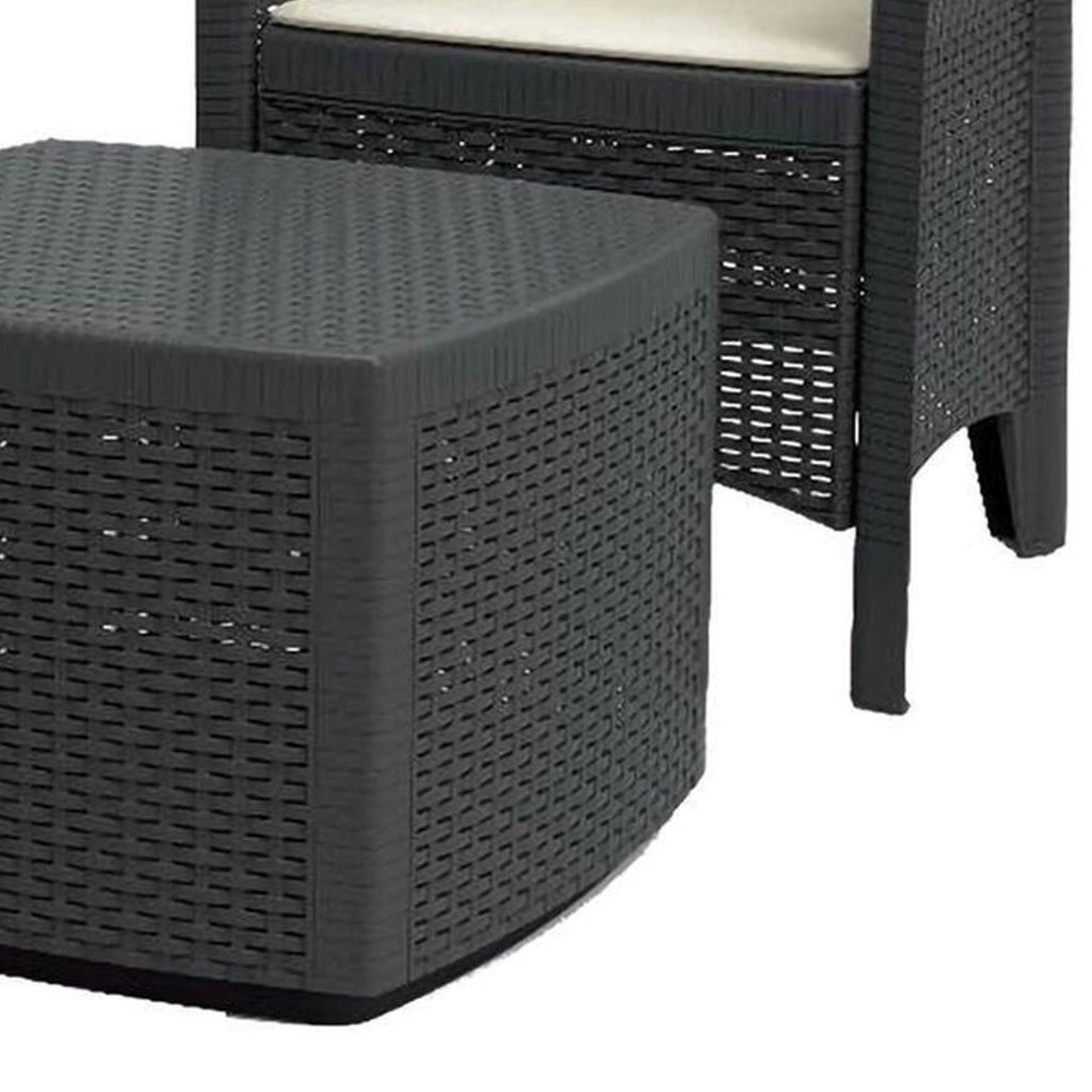 Salottino Outdoor Dervio, set Salotto da Esterno 6 Posti Made in Italy, Nero Antracite