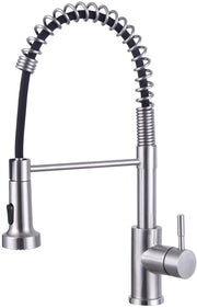 Spina da cucina a 2 posti, rubinetto cucina con doccia scorrevole in acciaio inossidabile 304, miscelatore a spirale per cucina, rubinetto cucina a 360° girevole, finitura liscia.