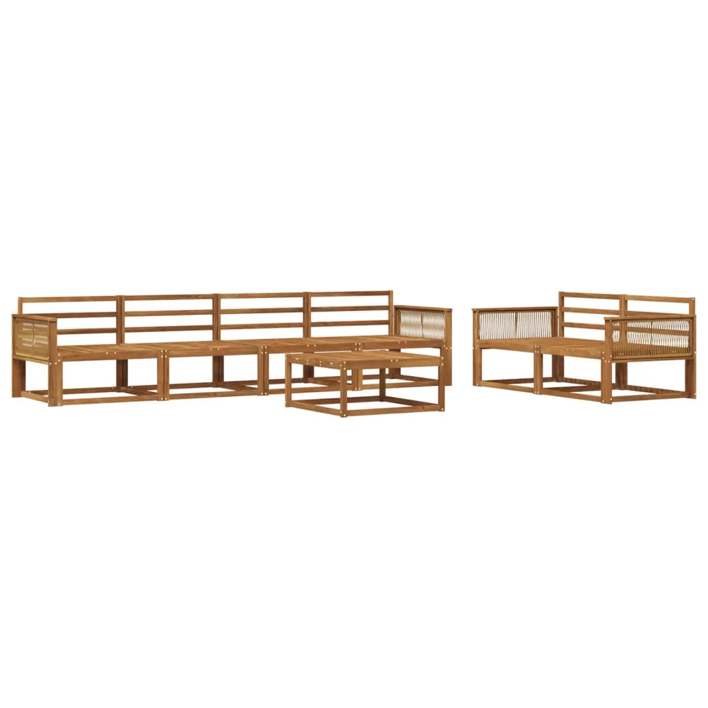 Set di divani da esterno 7 pcs Naturale