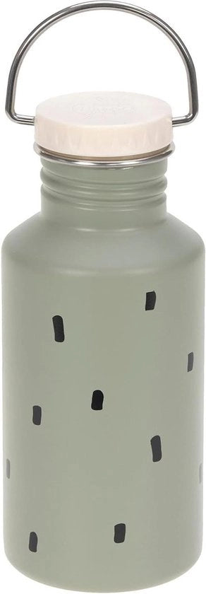 Biberon in acciaio inossidabile per bambini sport drink 500 ml senza lattosio contenitore Happy Prints Light Oliva - Biberone per bambini LÄSSIG