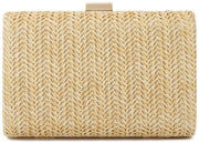 Borsa a Mano per Donna Piccola Borsa da Notte Estate Raffia Borsa a Spalla Intrecciata Borsa da Spiaggia