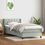 vidaXL Giroletto a Molle con Materasso Grigio Chiaro 80x210 cm Velluto