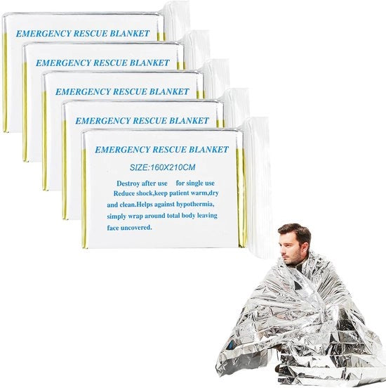Debito Acquaplanato - Debito di Emergenza - Debito Isolante - Resistenze alle Scalfitture - Compatta - 160 x 210 cm, 5 pezzi