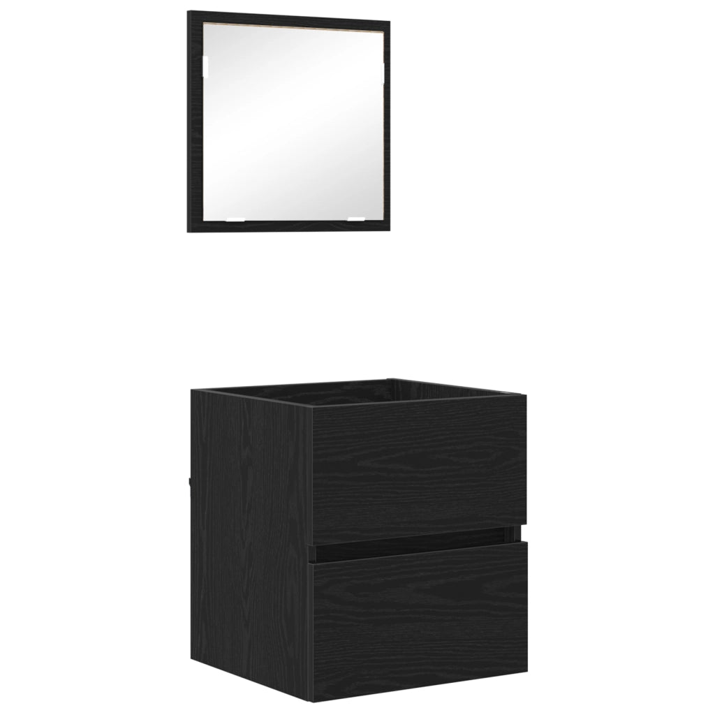 Mobiletto da bagno - Rovere Nero Legno ingegnerizzato Standard