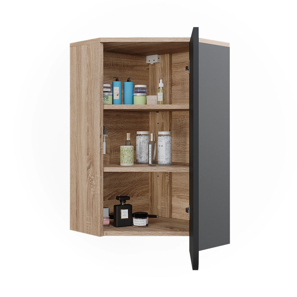 Vicco Mobiletto da bagno Antracite 50 x 75 cm con porta e vani aperti