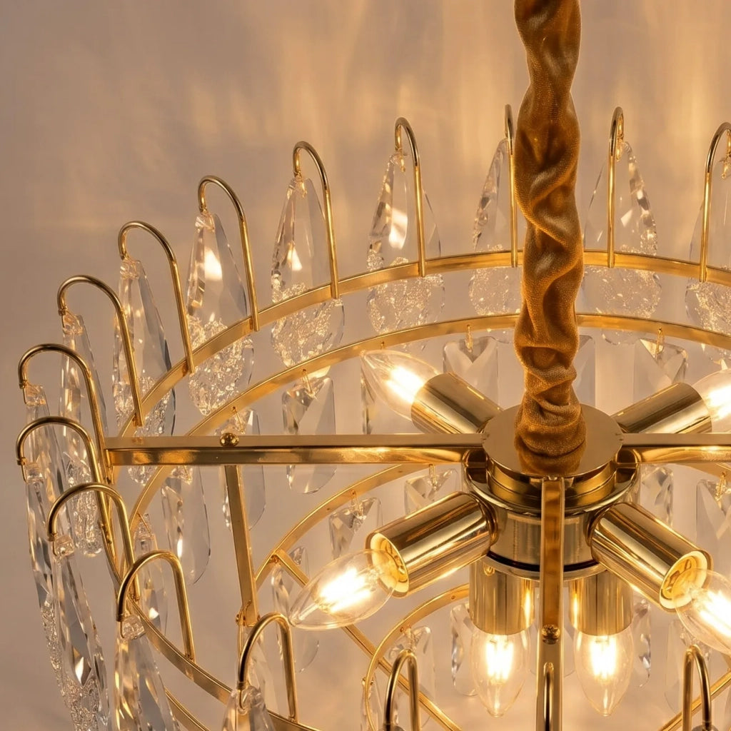 Lampada A Sospensione In Cristallo Swe080-cp 50cm Gold