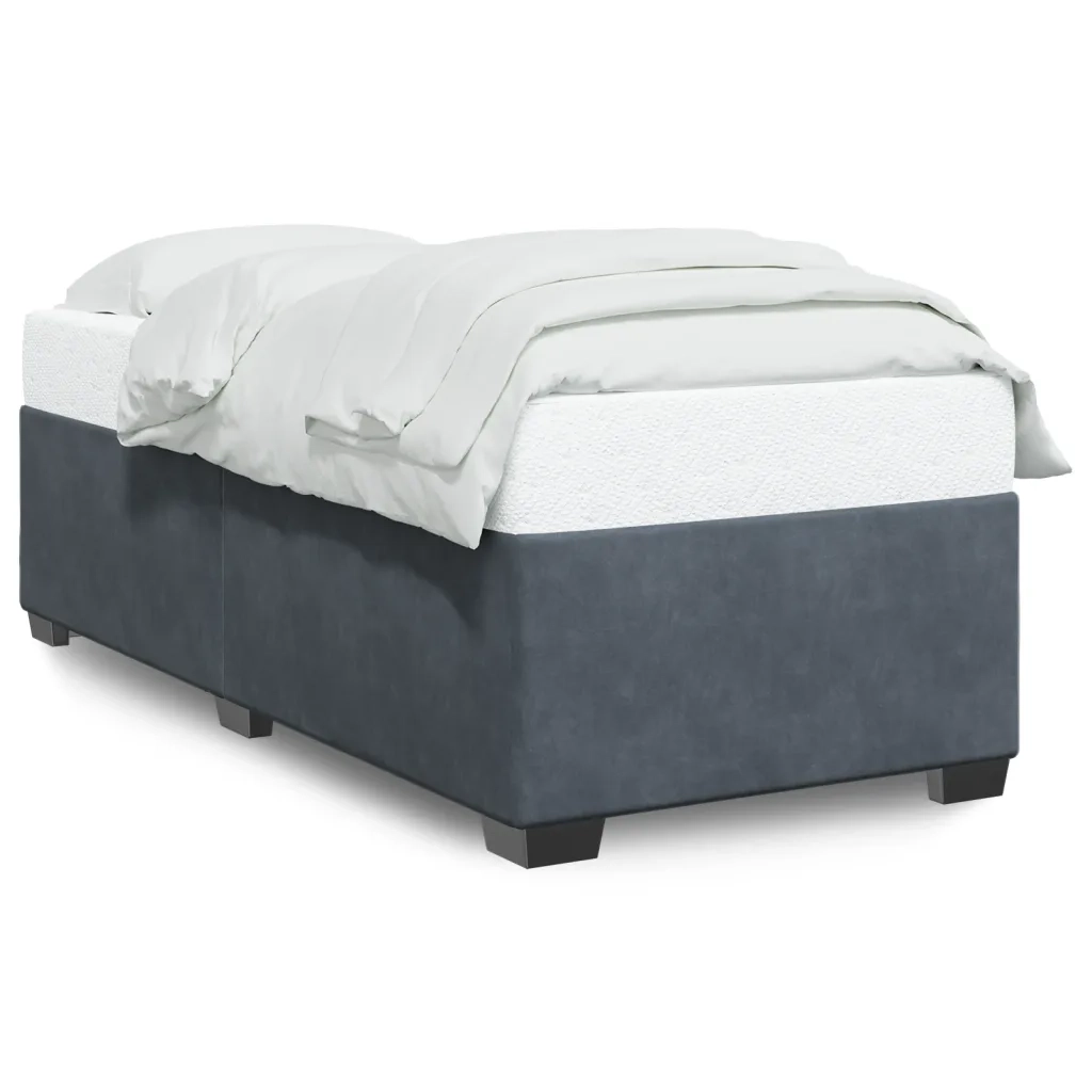 Giroletto senza Materasso Grigio Scuro 80x200 cm Velluto