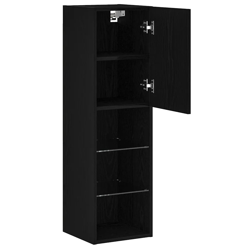 Set mobile TV con LED 2 pcs Rovere Nero 30,5 x 30 x 102 cm 862199