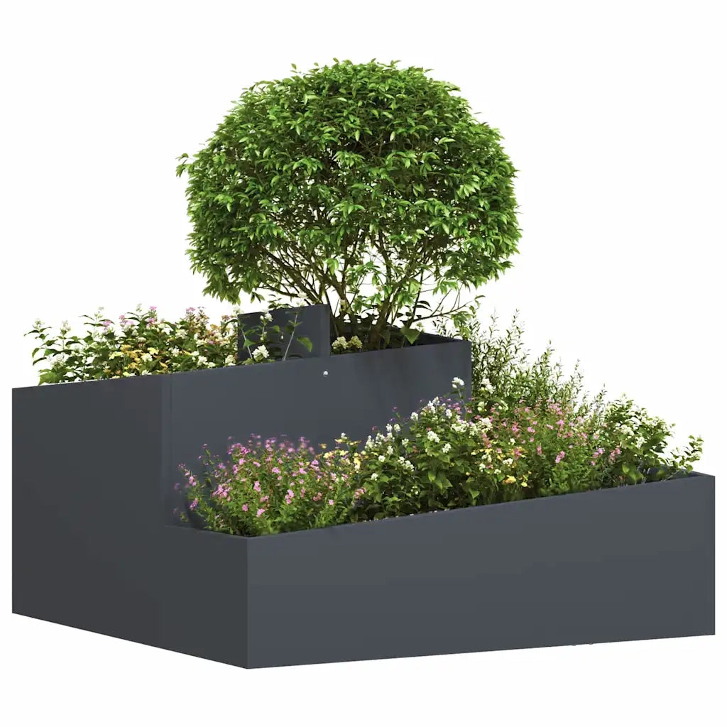 Fioriere | Cassetta per fiori | Vaso da giardino Antracite 80 x 80 x 50 cm