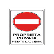 Cartello 20x30cm proprietà privata vietato l'accesso