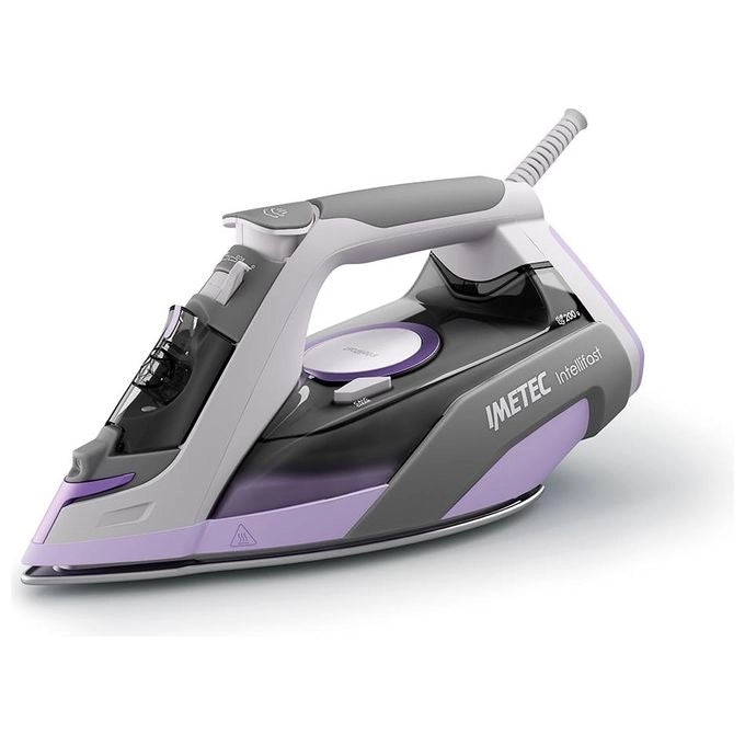 Imetec Intellifast, ferro da stiro a vapore, Tecnologia Intelli System, Impostazione automatica della temperatura, Piastra Ceramic Diamond, Protezione anticalcare, 2400 W, Colpo Vapore