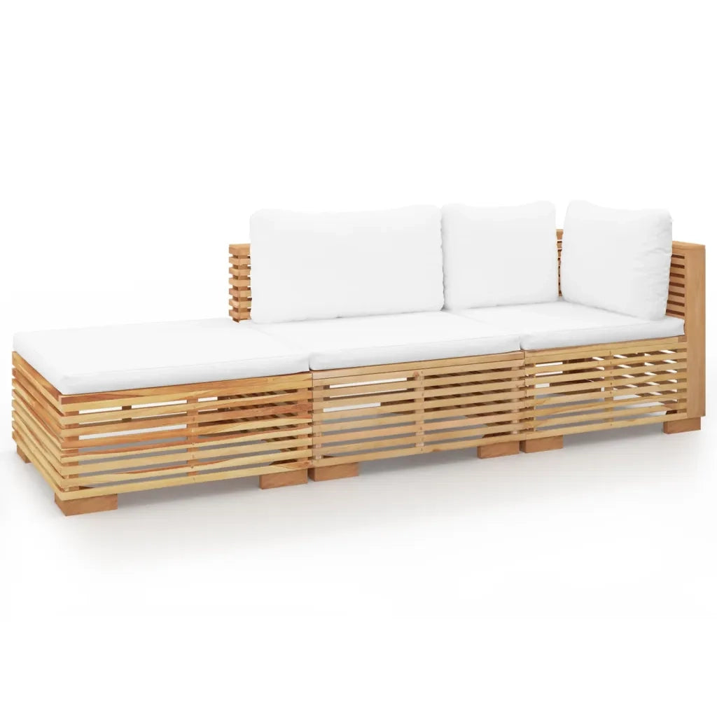 Set Divani da Giardino 3 pz con Cuscini Legno Massello di Teak 3100905