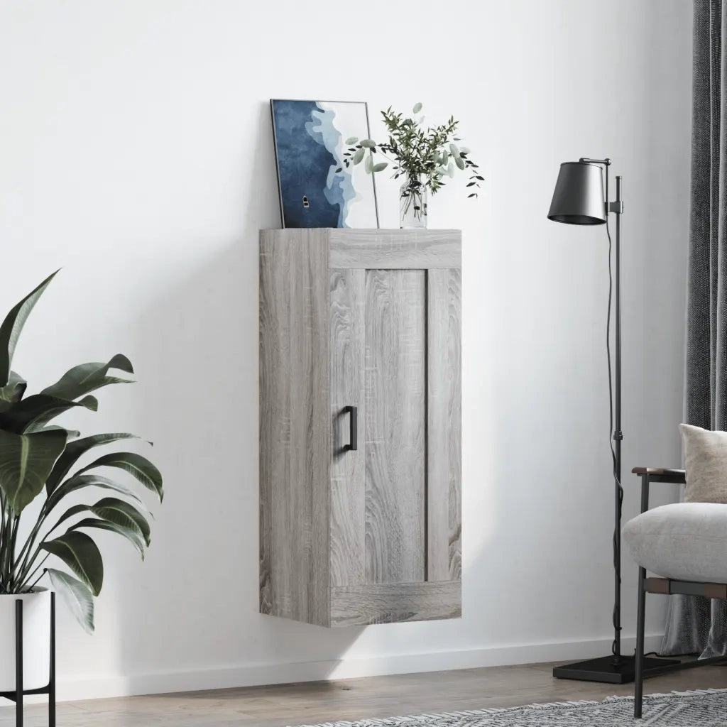 vidaXL Mobile a Parete Grigio Sonoma 34,5x34x90 cm Legno Multistrato