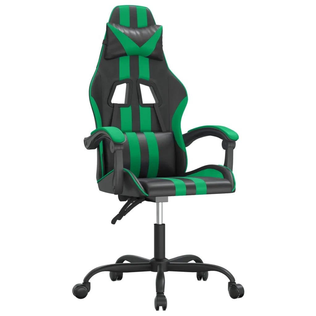 Sedia da Gaming | Sedia da e-sports Girevole Nera e Verde in Similpelle
