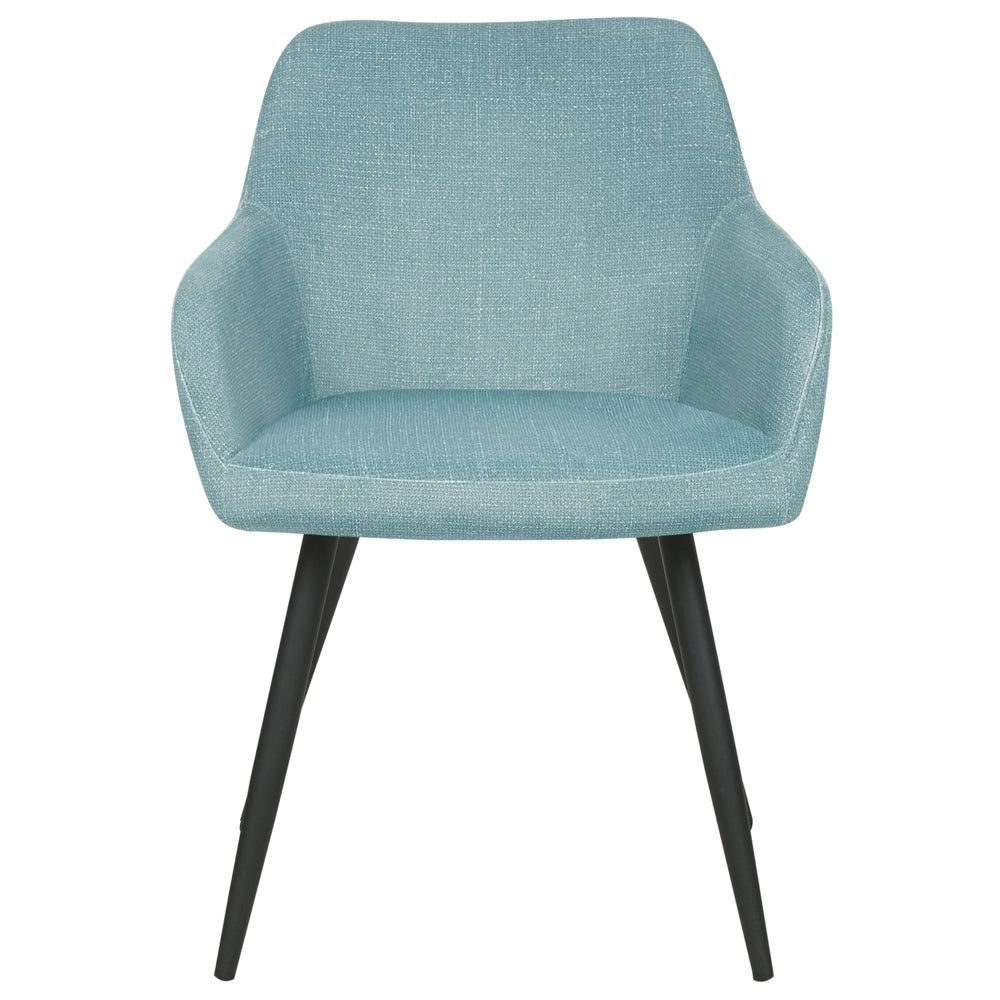 Set di 2 sedie imbottite in velluto azzurro con gambe in metallo soggiorno cucina