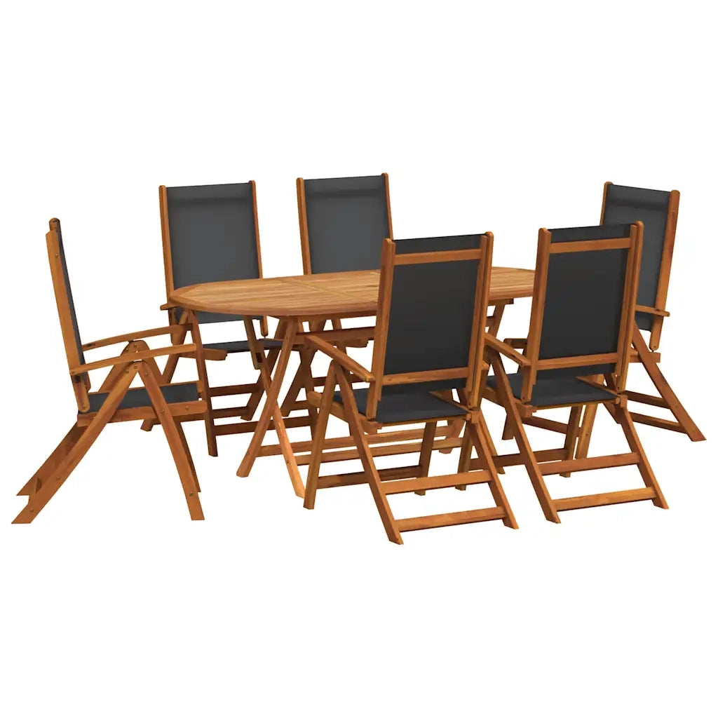 Set da Pranzo da Giardino 7 pz in Legno Massello di Acacia cod mxl 39509