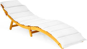 Lettino Prendisole Pieghevole per Giardino, Sedia a Sdraio Pieghevole da Esterno in Legno, Lettino da Esterno con Cuscino per Giardino, Prato, Cortile, Portata 180 kg, 190 x 55 x 52 cm (1)