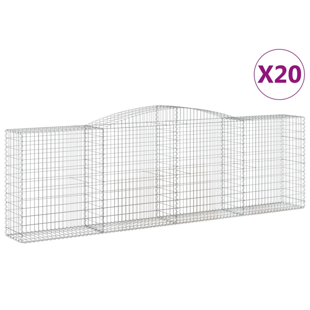 Cesti Gabbioni ad Arco 20 pz 400x50x120/140 cm Ferro Zincato 3147019