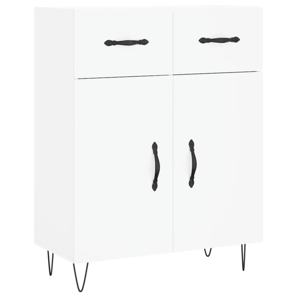 Credenza-Buffet-Armadio da cucina Bianca 69,5x34x180 cm in Legno Multistrato 834434