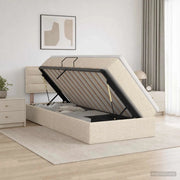 Letto con contenitore LED e materasso Crema 100 x 200 cm 3458983