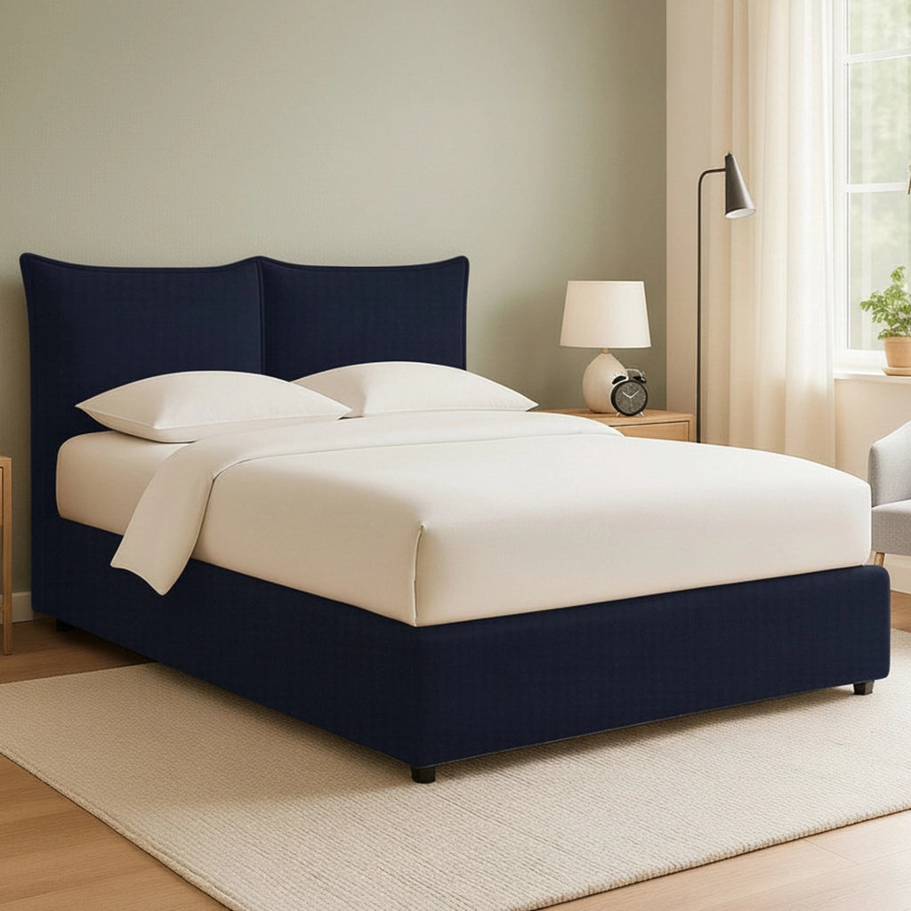 Wetherby, Letto Matrimoniale Sfoderabile Made in Italy, Viola Scuro