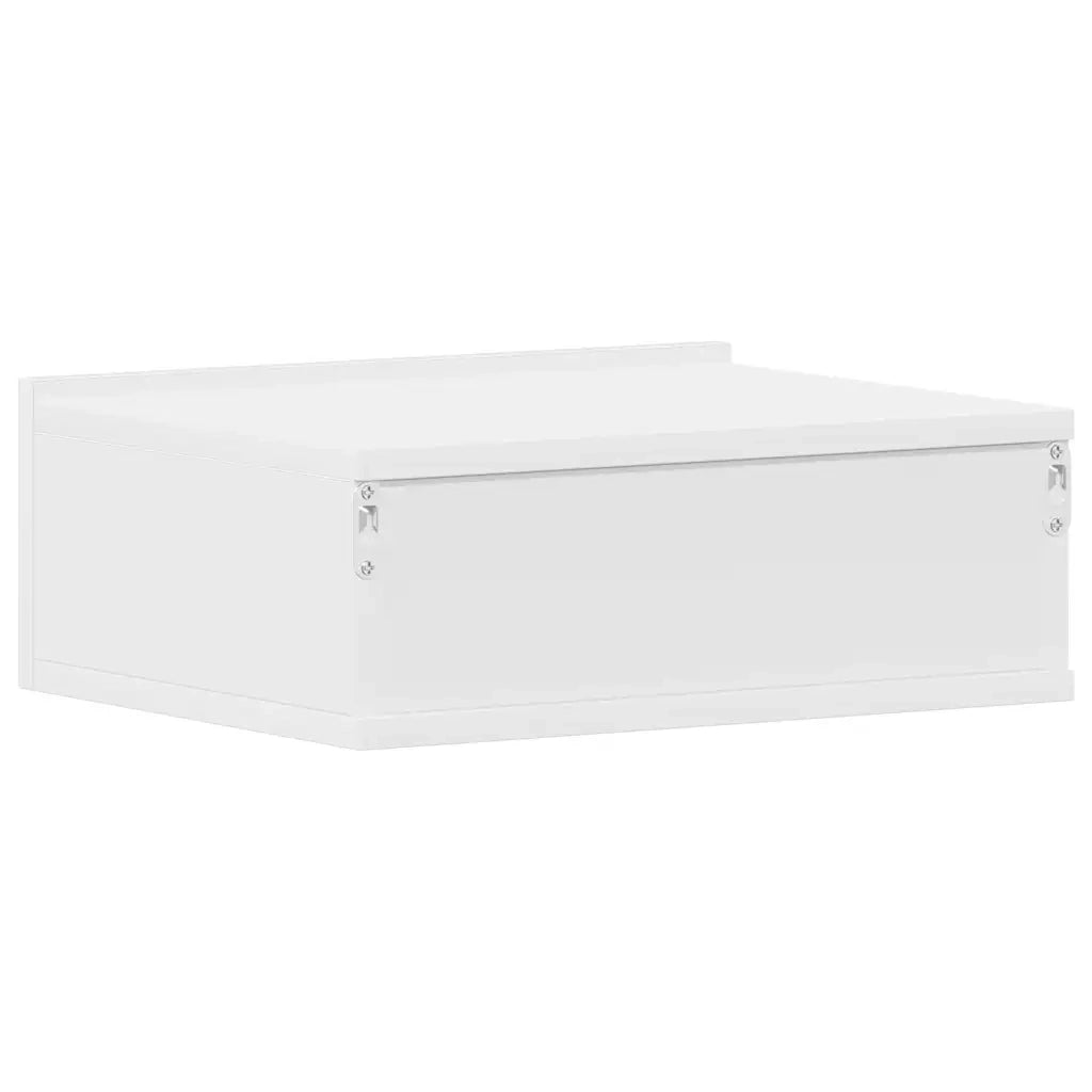 Comodino Pensile Bianco 40x30x15 cm in Legno Multistrato 800306