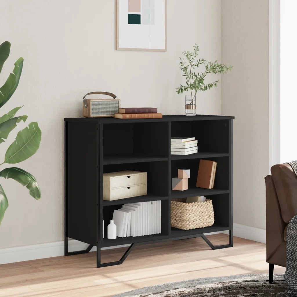 vidaXL Credenza Nera 91x35,5x74,5 cm in Legno Multistrato