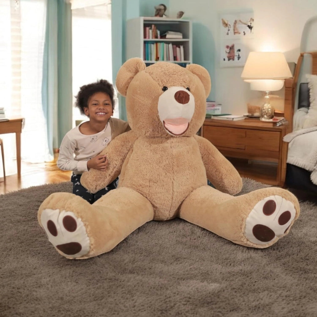 Orso Peluche Gigante 160cm - Fabbricato in Francia, Certificato CE - Morbido e Soffice, Abbracci Garantiti - Orsacchiotto di Peluche Grande Perfetto per Compleanni e Altre Celebrazioni