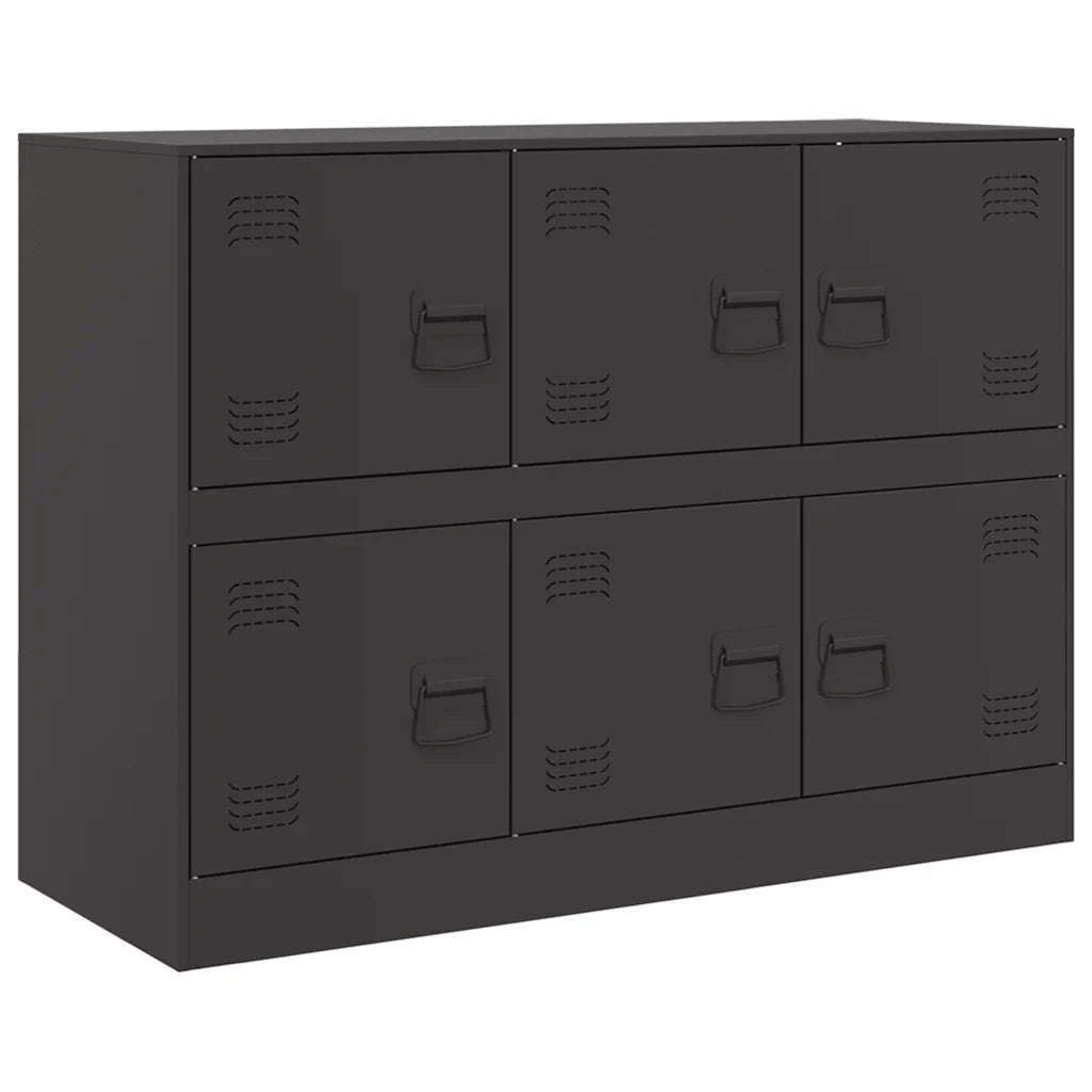 Credenza-Buffet-Armadio da cucina Nera 99x39x73 cm in Acciaio 985079