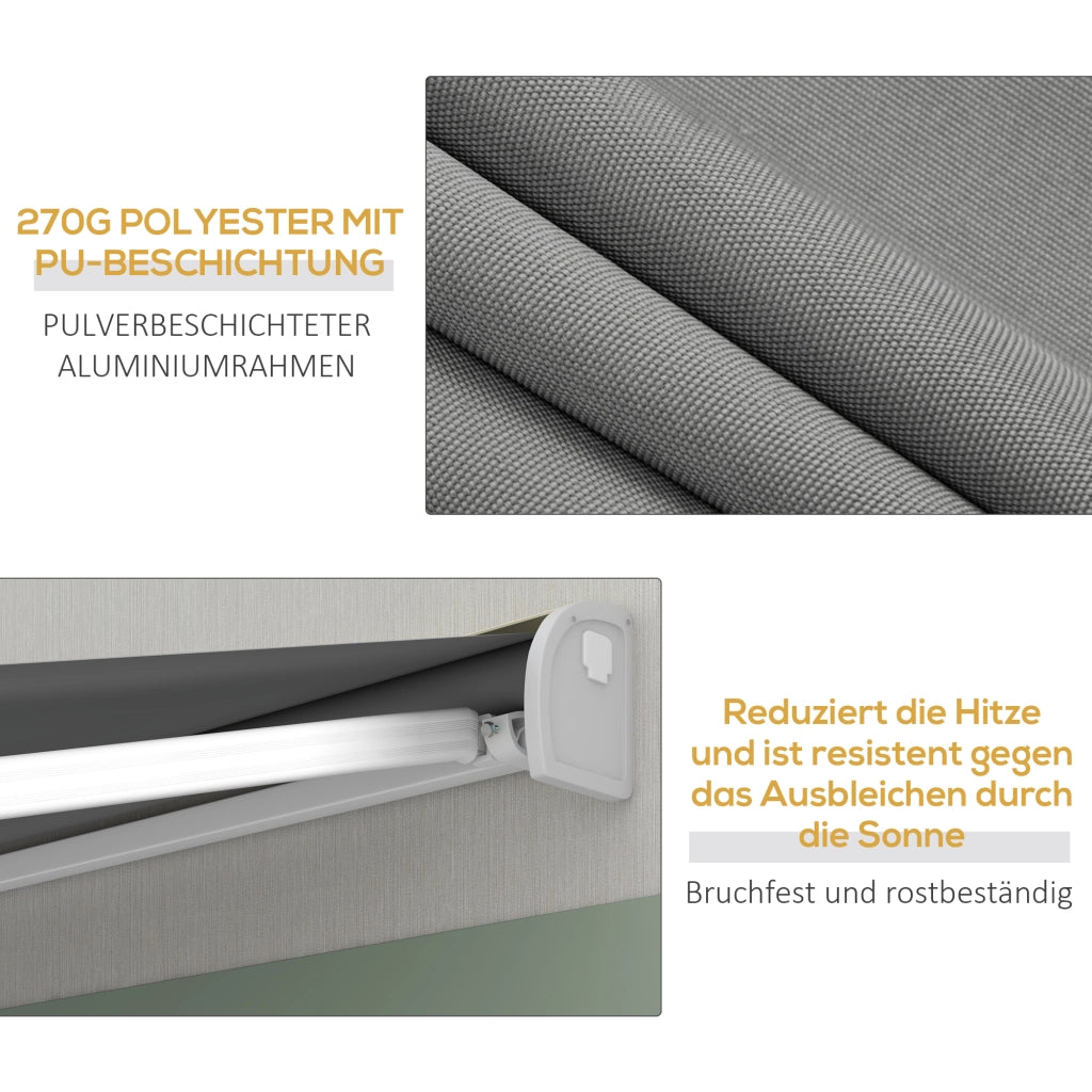 Tenda da sole a cassonetto elettrica ¨C zephmum ¨C 4x3 m grigio chiaro alluminio telecomando
