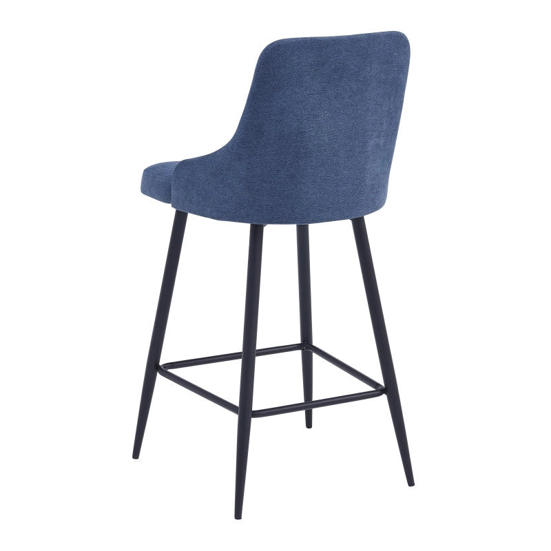 Set di 4 Sgabelli Chantal In Tessuto 320gr Blu Avio Dimensione 47x52,5x100cm